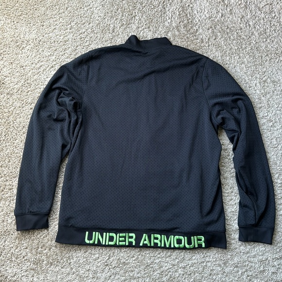 EUC Men’s Under Armour Black/Neon Green Reversible Full Zip Up Jacket Size XXL - Picture 4 of 9